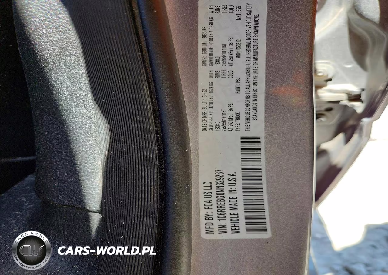 2022 Ram 1500 Big Horn VIN:1C6RREBG0NN329237 - 12
