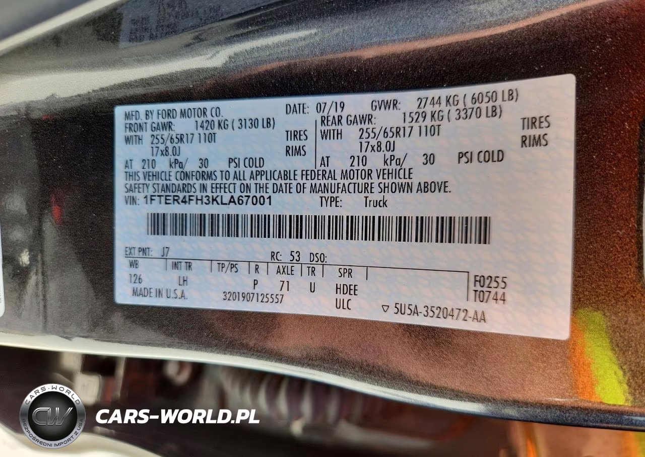 2019 Ford Ranger Xl VIN:1FTER4FH3KLA67001 - 13