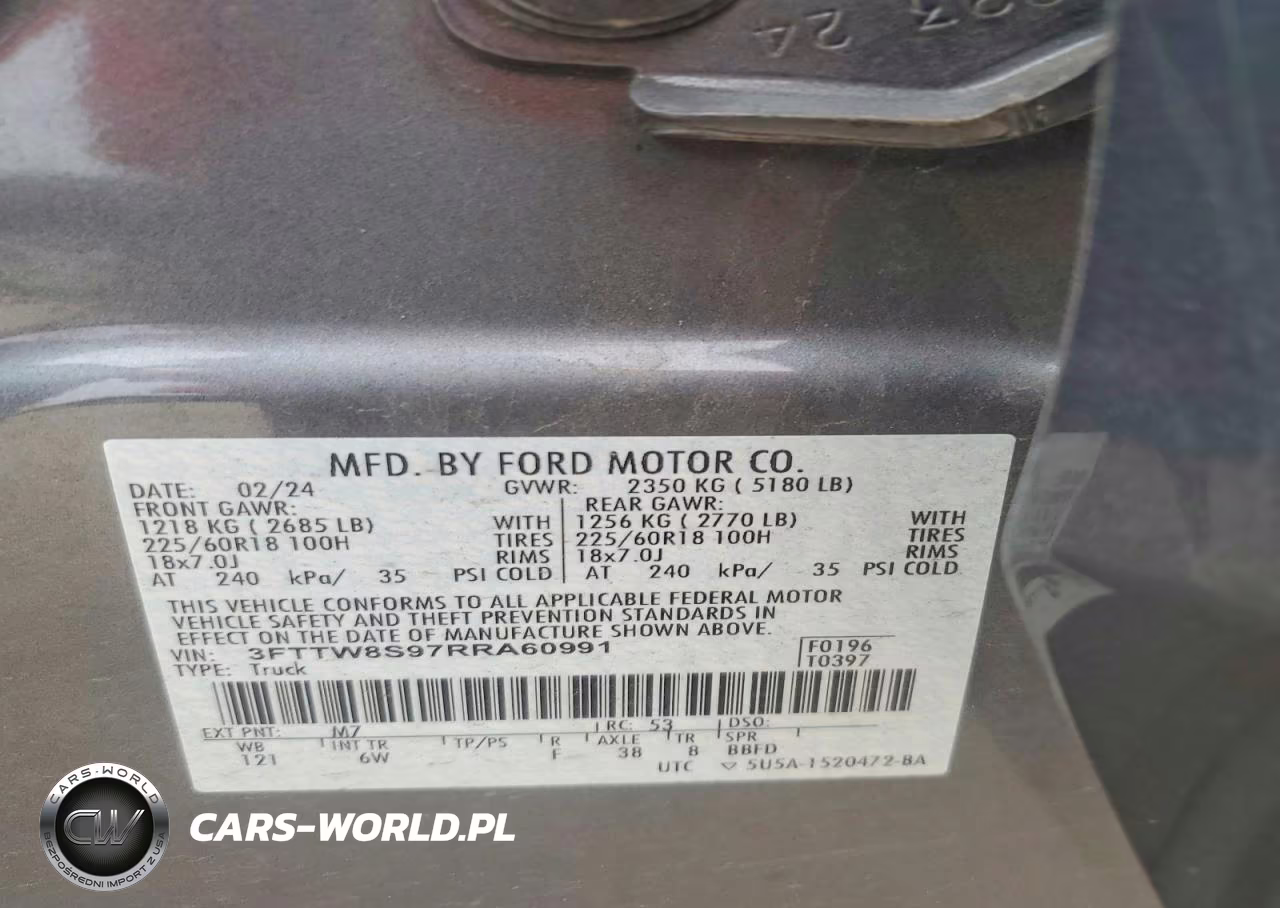 2024 Ford Maverick Lariat VIN:3FTTW8S97RRA60991 - 12