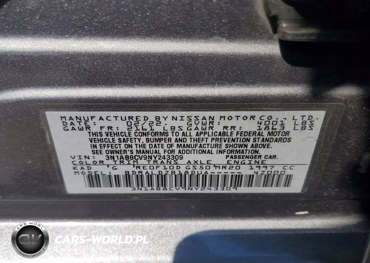 2022 Nissan Sentra Sv VIN:3N1AB8CV9NY243309 - 12