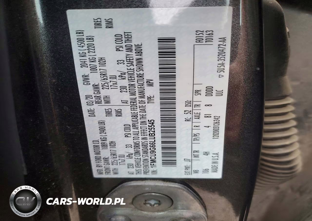 2020 Ford Escape Se VIN:1FMCU9G66LUB25545 - 13