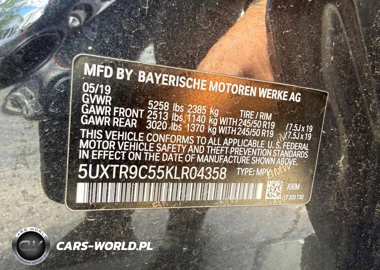 2019 BMW X3 xDrive30I VIN:5UXTR9C55KLR04358 - 12