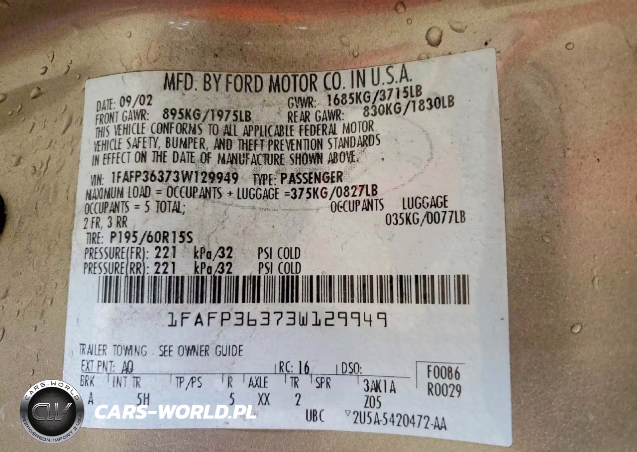 2003 Ford Focus Se VIN:1FAFP36373W129949 - 12