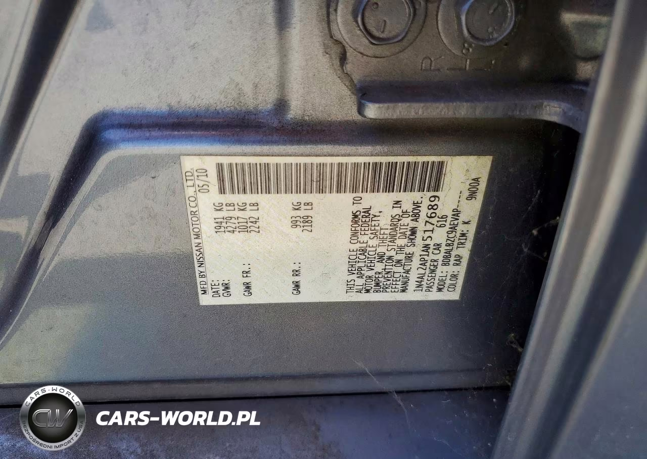 2010 Nissan Altima 2.5 VIN:1N4AL2AP1AN517689 - 12