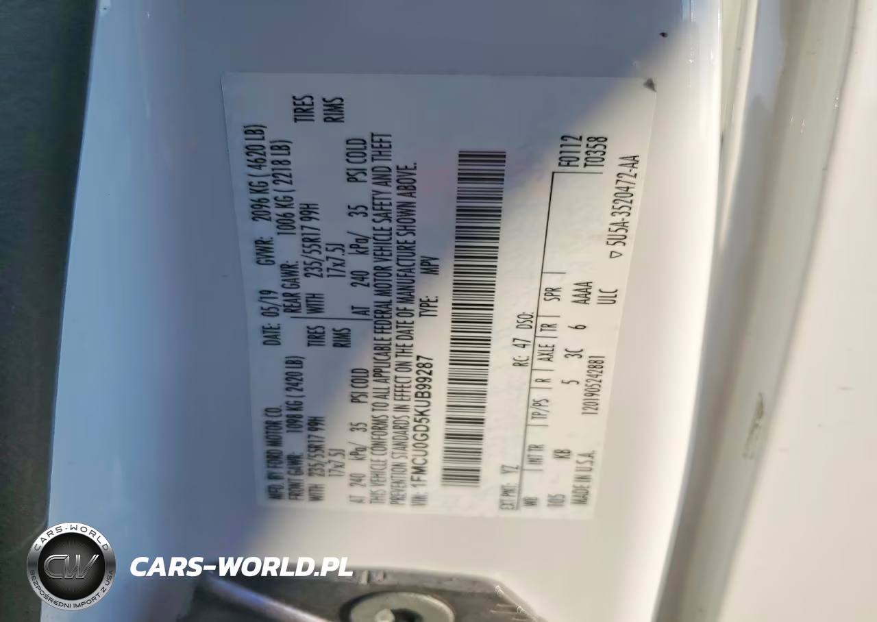 2019 Ford Escape Se VIN:1FMCU0GD5KUB99287 - 13