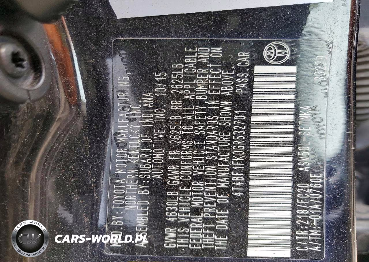 2016 Toyota Camry Le VIN:4T4BF1FK0GR532701 - 13
