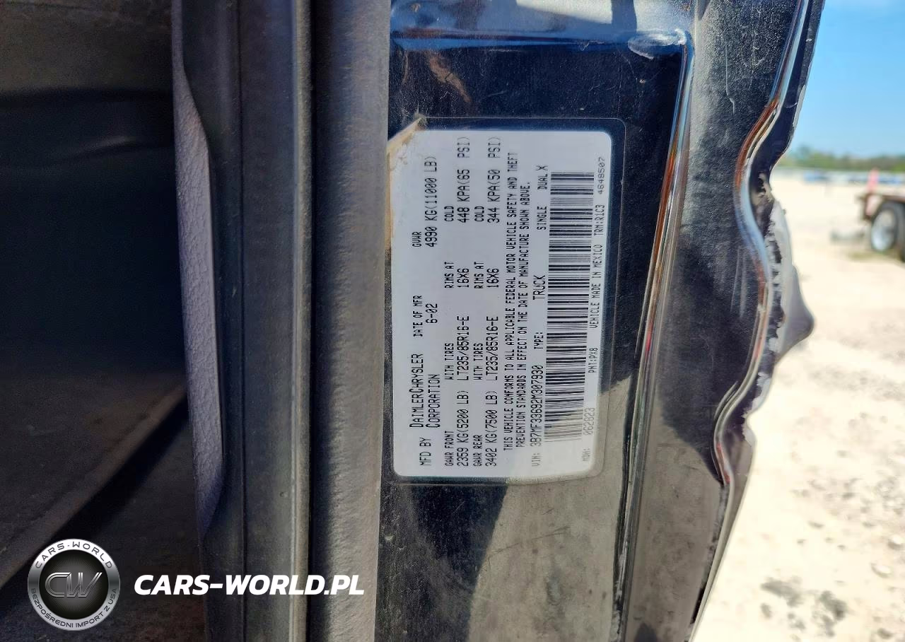 2002 Dodge Ram 3500 VIN:3B7MF33692M307930 - 12
