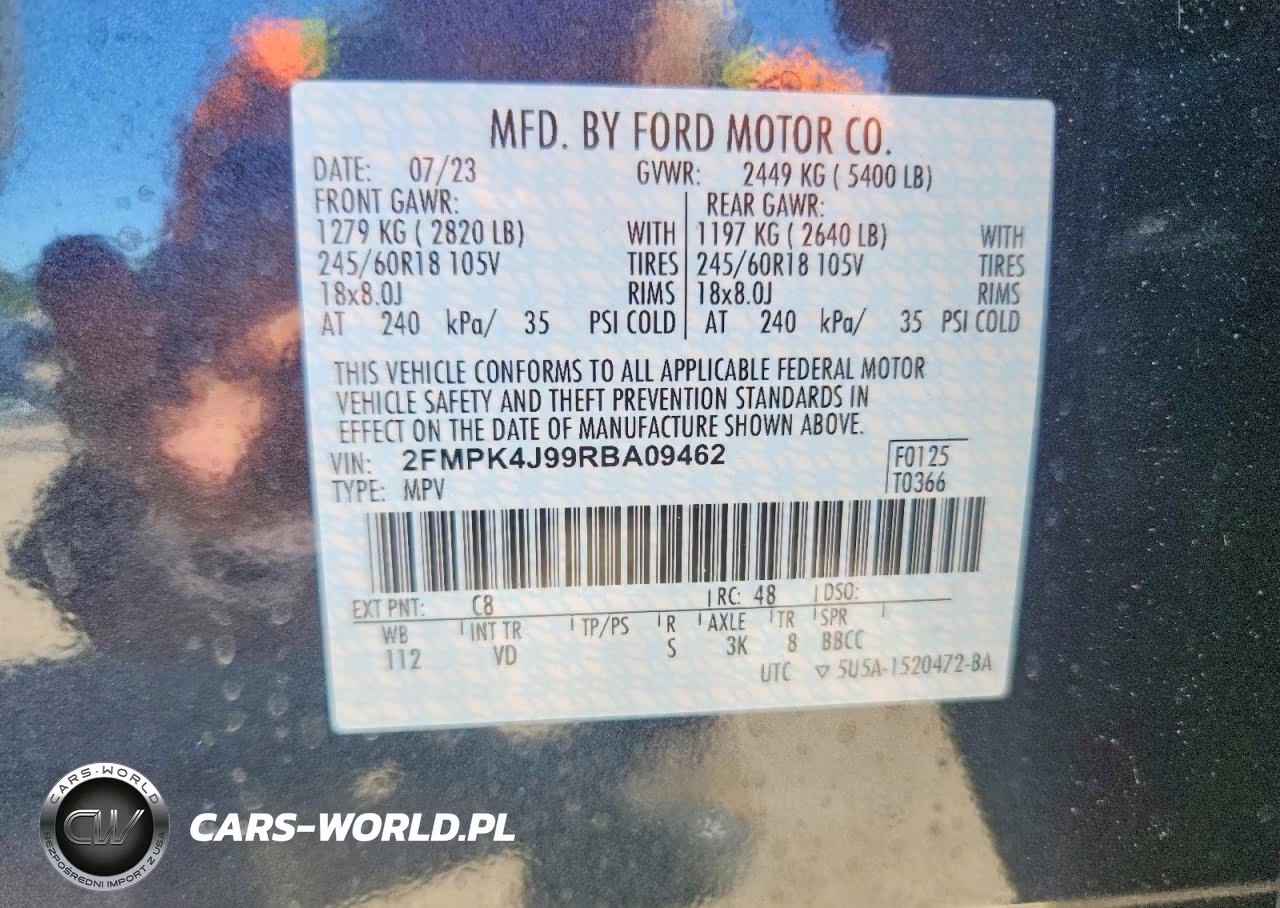 2024 Ford Edge Sel VIN:2FMPK4J99RBA09462 - 13