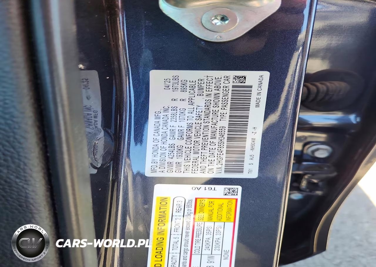 2025 Honda Civic Sport VIN:2HGFE4F85SH346559 - 12