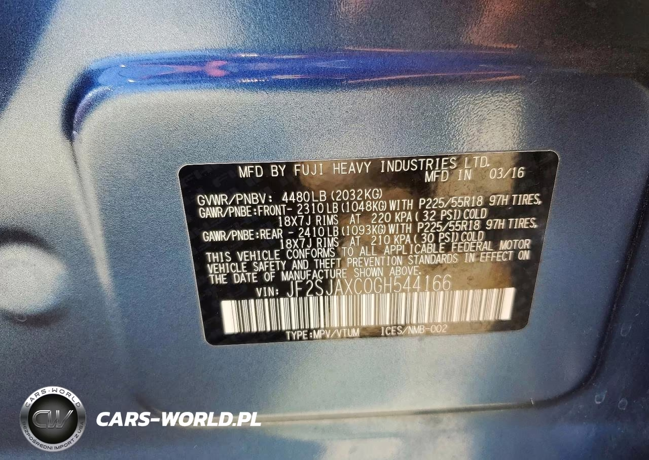 2016 Subaru Forester 2.5I Touring VIN:JF2SJAXC0GH544166 - 14
