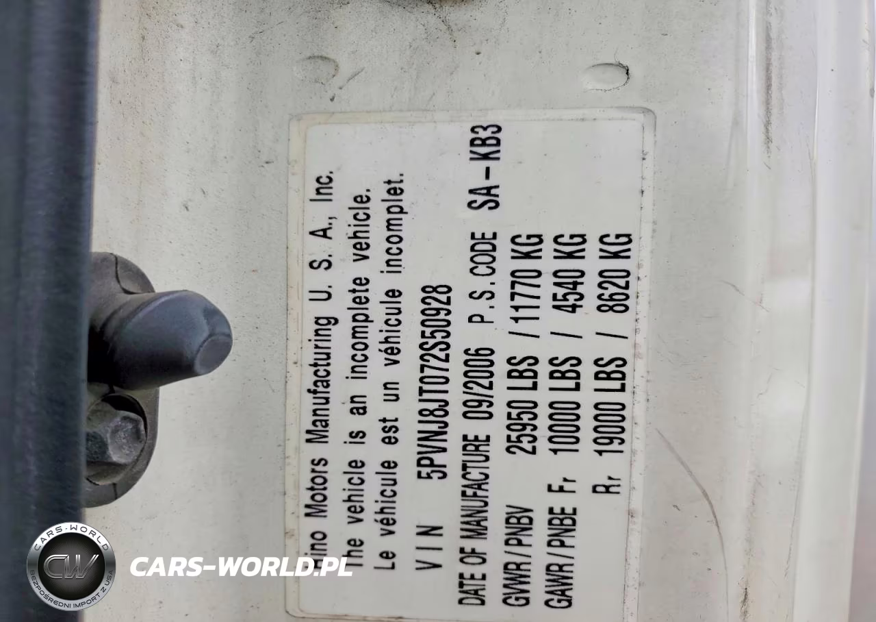 2007 Hino 258-268 Box Truck VIN:5PVNJ8JT072S50928 - 10