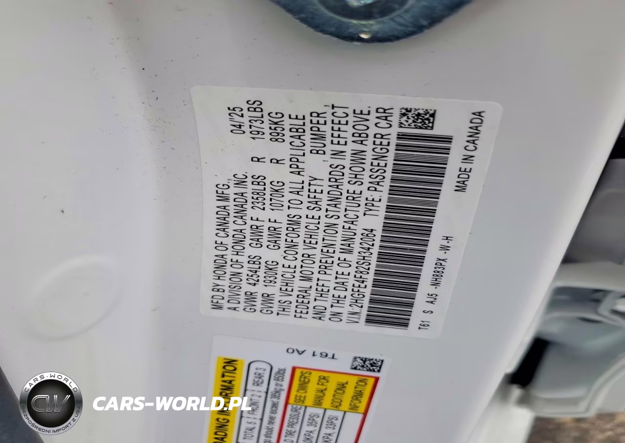 2025 Honda Civic Sport VIN:2HGFE4F82SH342064 - 12