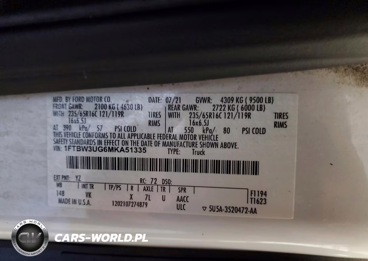 2021 Ford Transit T-350 VIN:1FTBW3UG6MKA51335 - 12