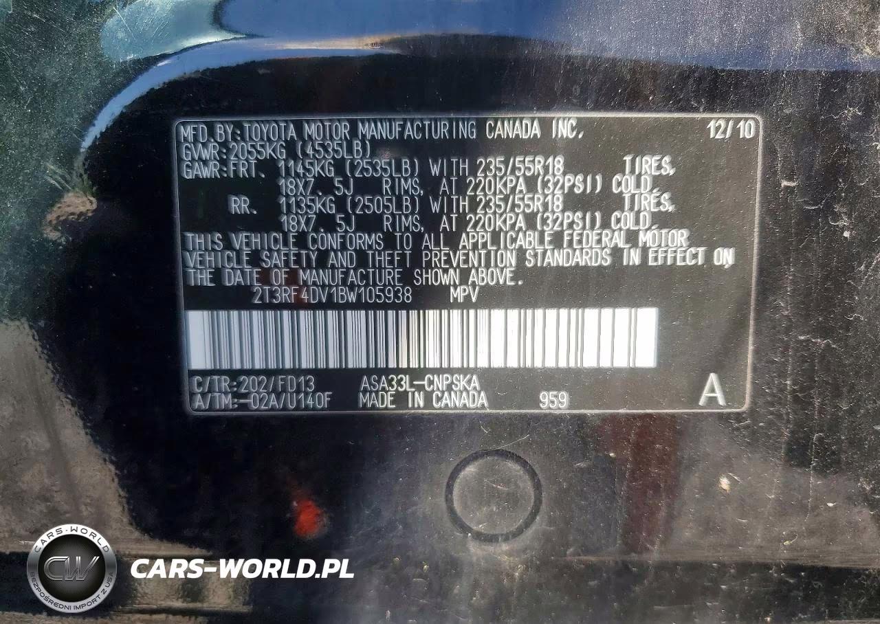 2011 Toyota Rav4 Sport VIN:2T3RF4DV1BW105938 - 13