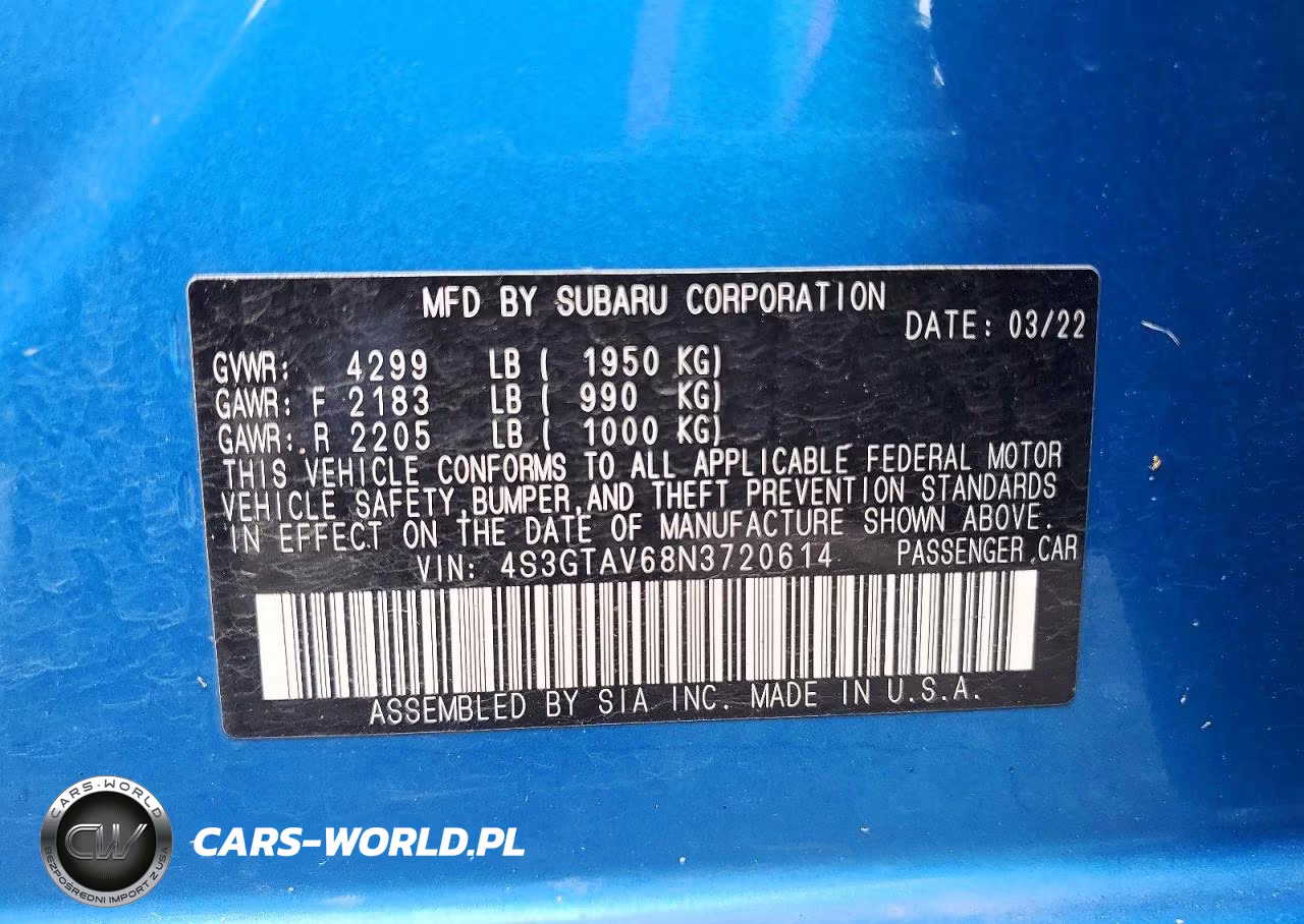 2022 Subaru Impreza Premium VIN:4S3GTAV68N3720614 - 12