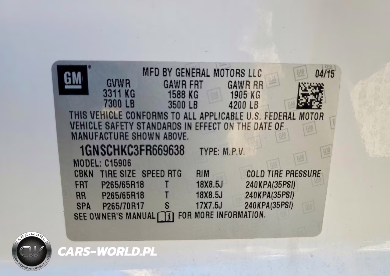 2015 Chevrolet Suburban C1500 Ls VIN:1GNSCHKC3FR669638 - 14
