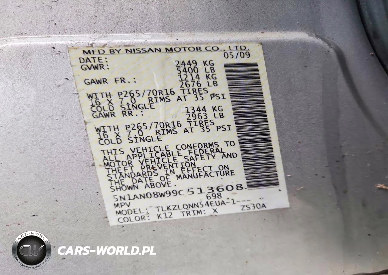 2009 Nissan Xterra X VIN:5N1AN08W99C513608 - 13