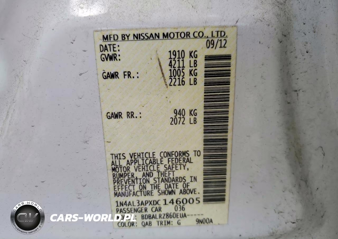 2013 Nissan Altima 2.5 VIN:1N4AL3APXDC146005 - 12