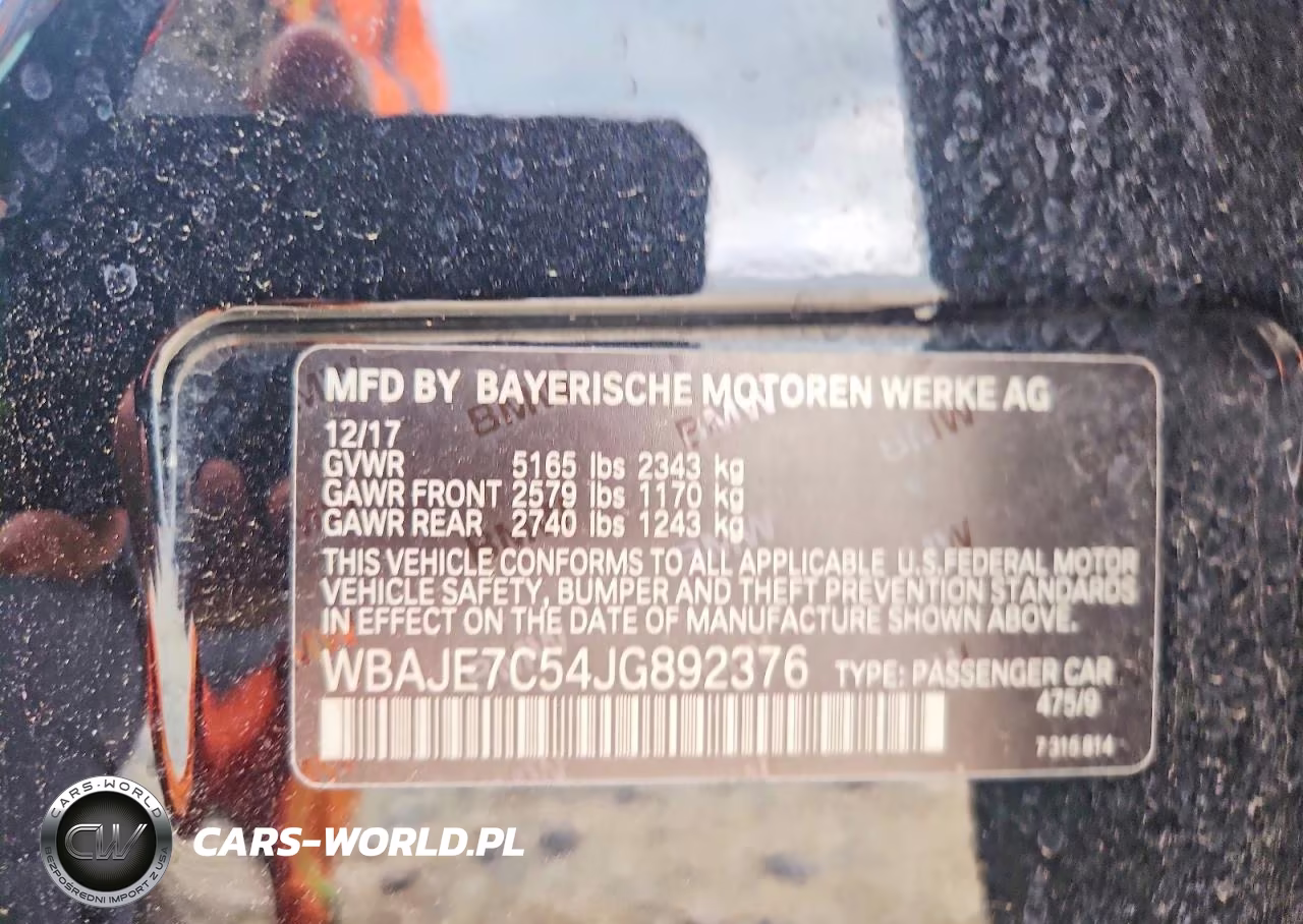 2018 BMW 540 Xi VIN:WBAJE7C54JG892376 - 12