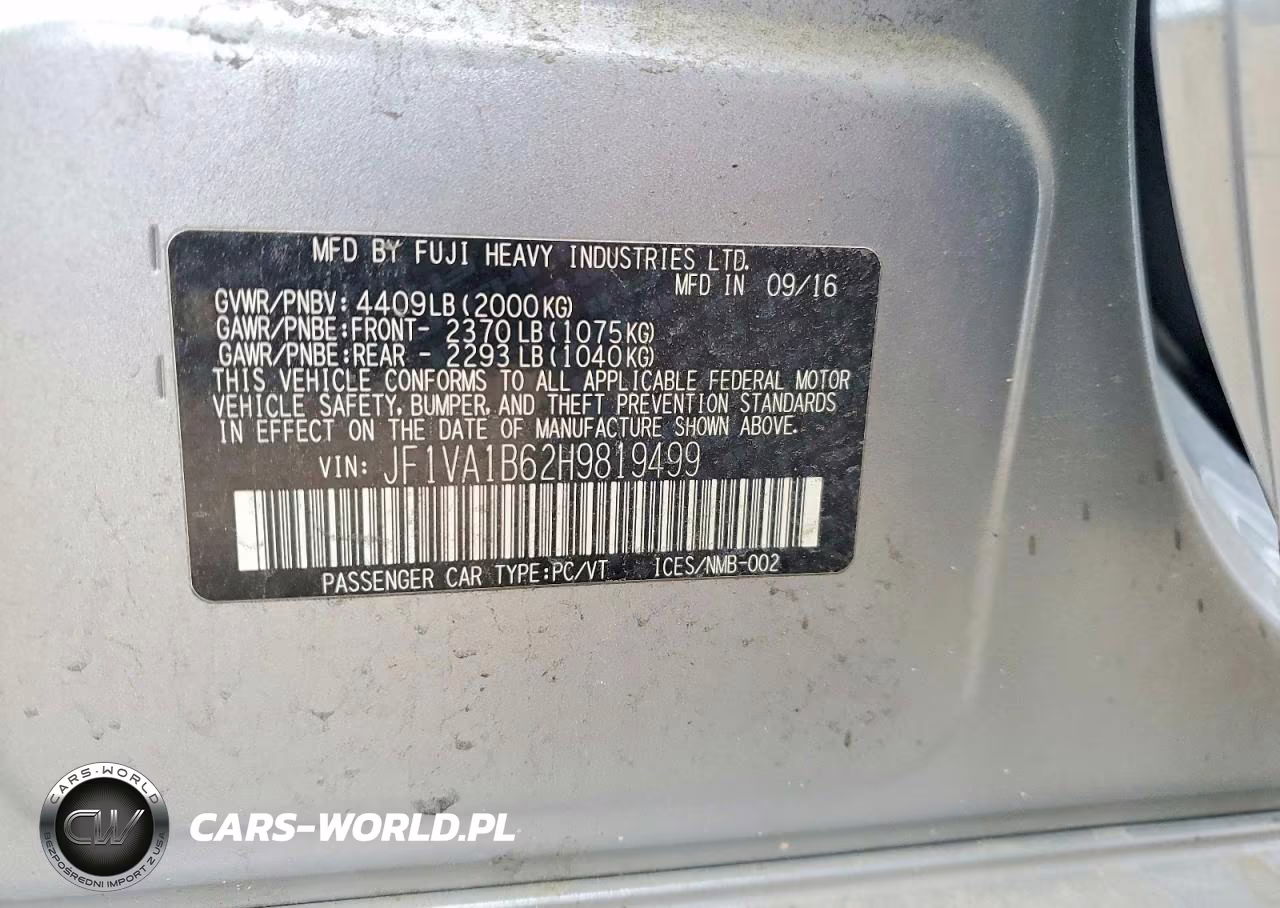 2017 Subaru Wrx VIN:JF1VA1B62H9819499 - 12