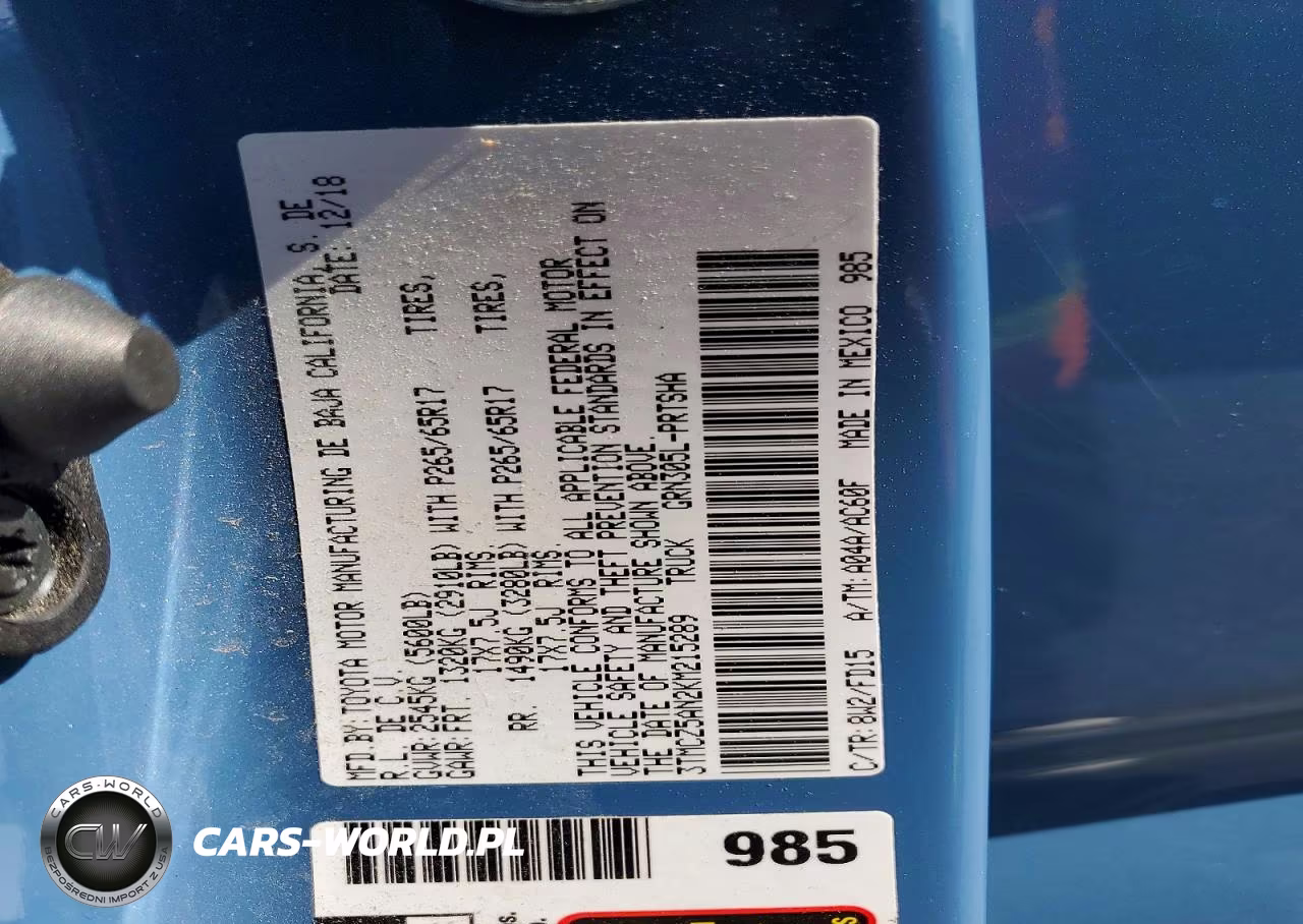 2019 Toyota Tacoma Trd Sport VIN:3TMCZ5AN2KM215289 - 12