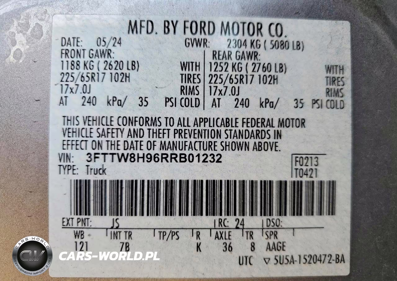 2024 Ford Maverick Xlt VIN:3FTTW8H96RRB01232 - 13