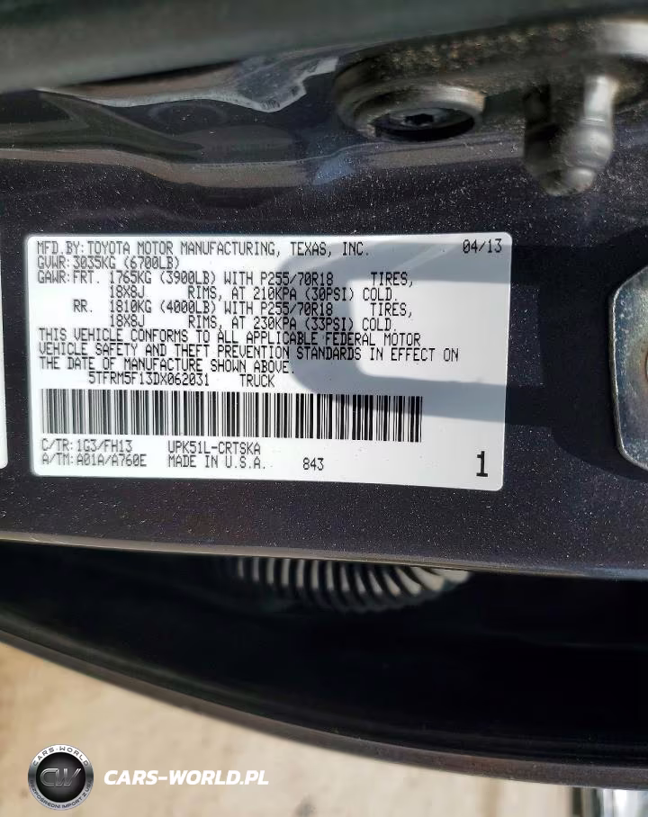 2013 Toyota Tundra Double Cab Sr5 VIN:5TFRM5F13DX062031 - 12