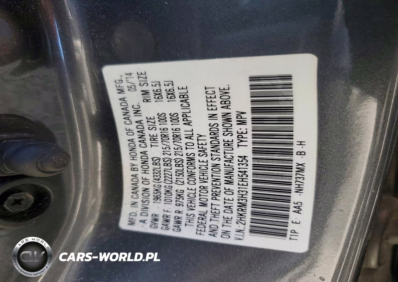 2014 Honda Cr-V Lx VIN:2HKRM3H31EH541354 - 13