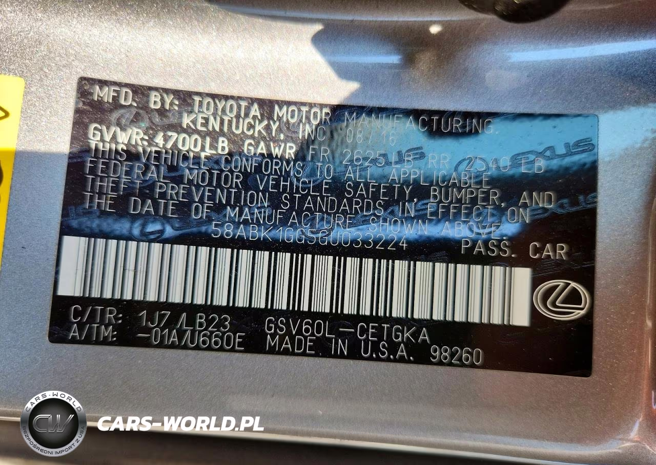 2016 Lexus Es 350 VIN:58ABK1GG5GU033224 - 12