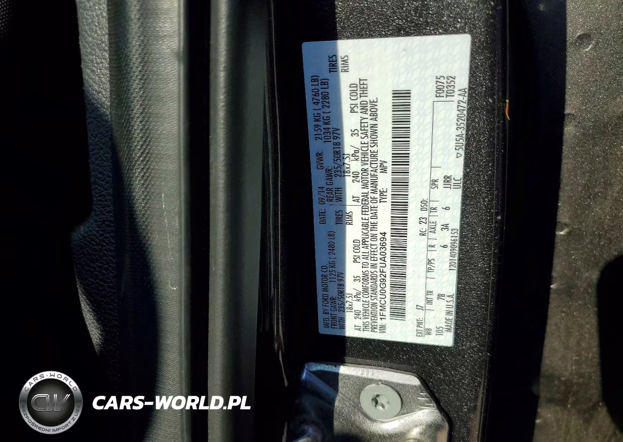 2015 Ford Escape Se VIN:1FMCU0G92FUA03694 - 13