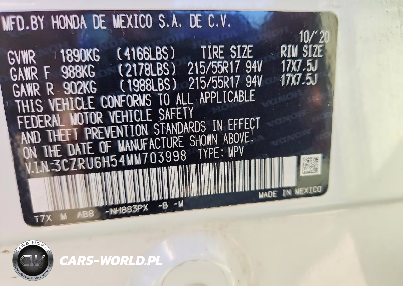 2021 Honda Hr-V Ex VIN:3CZRU6H54MM703998 - 13