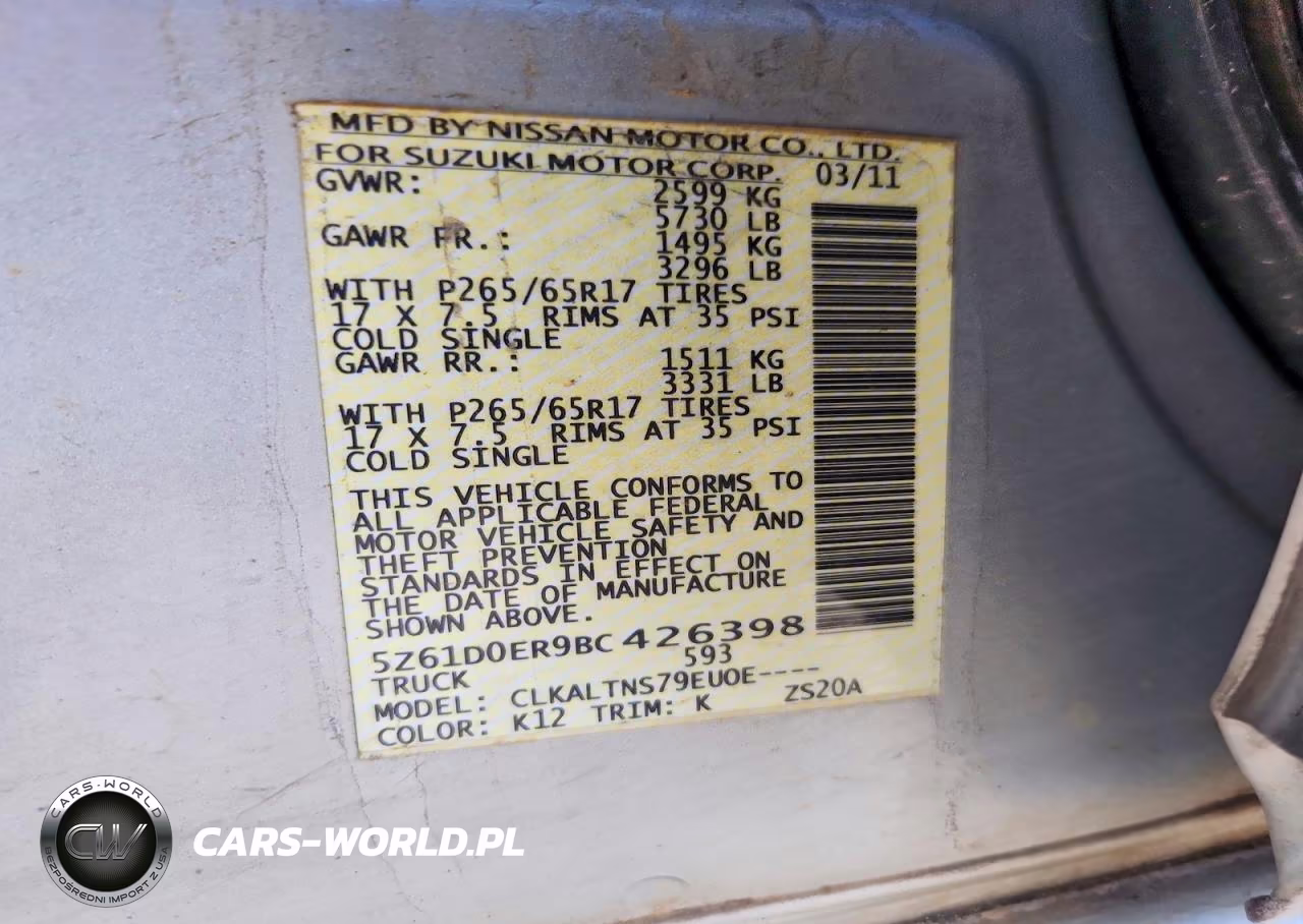 2011 Suzuki Equator Sport VIN:5Z61D0ER9BC426398 - 12