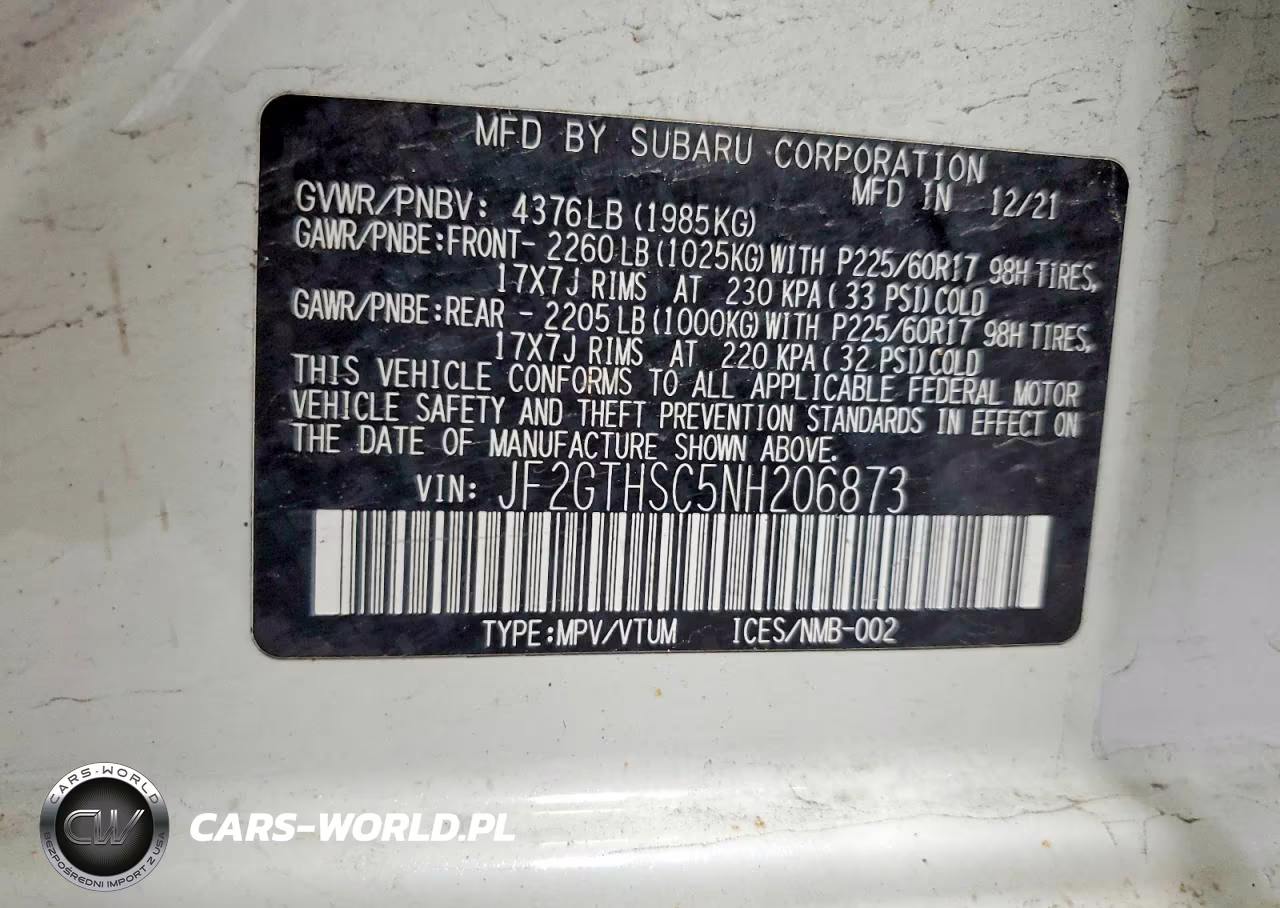 2022 Subaru Crosstrek Sport VIN:JF2GTHSC5NH206873 - 12