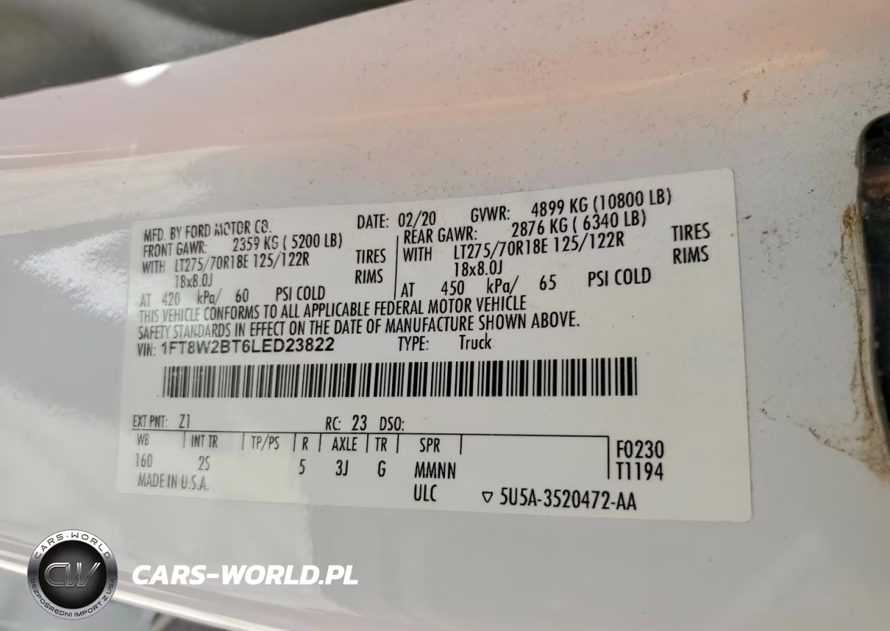 2020 Ford F250 Super Duty VIN:1FT8W2BT6LED23822 - 12