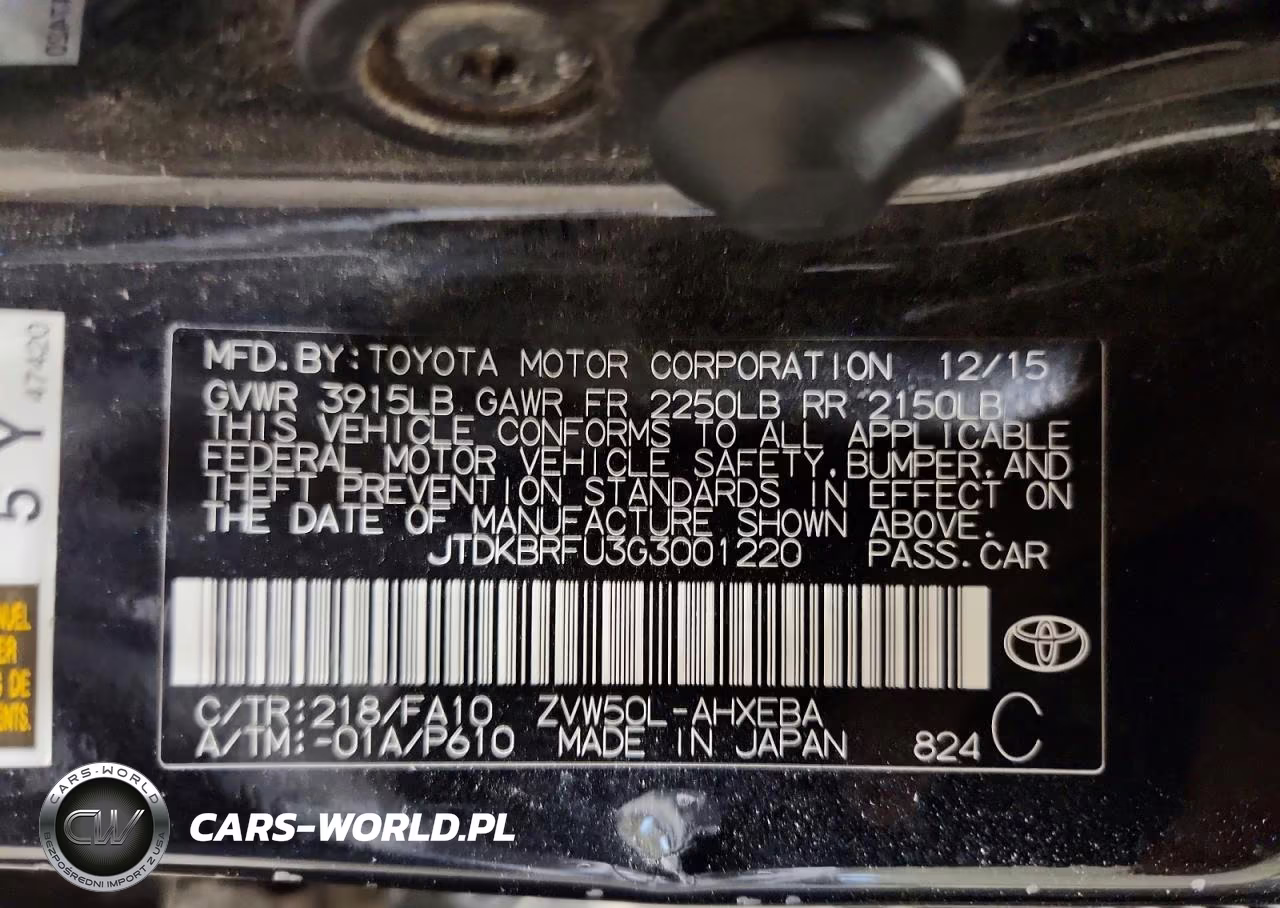 2016 Toyota Prius Two VIN:JTDKBRFU3G3001220 - 12