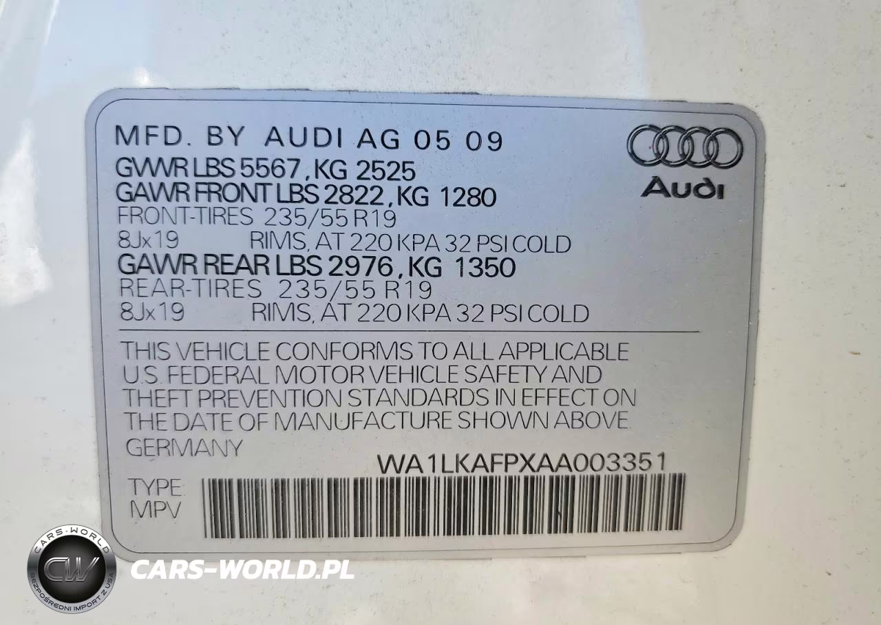 2010 Audi Q5 Premium Plus VIN:WA1LKAFPXAA003351 - 13