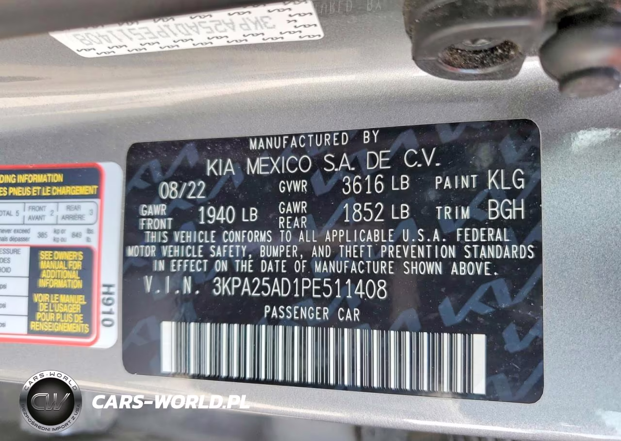 2023 Kia Rio S VIN:3KPA25AD1PE511408 - 12