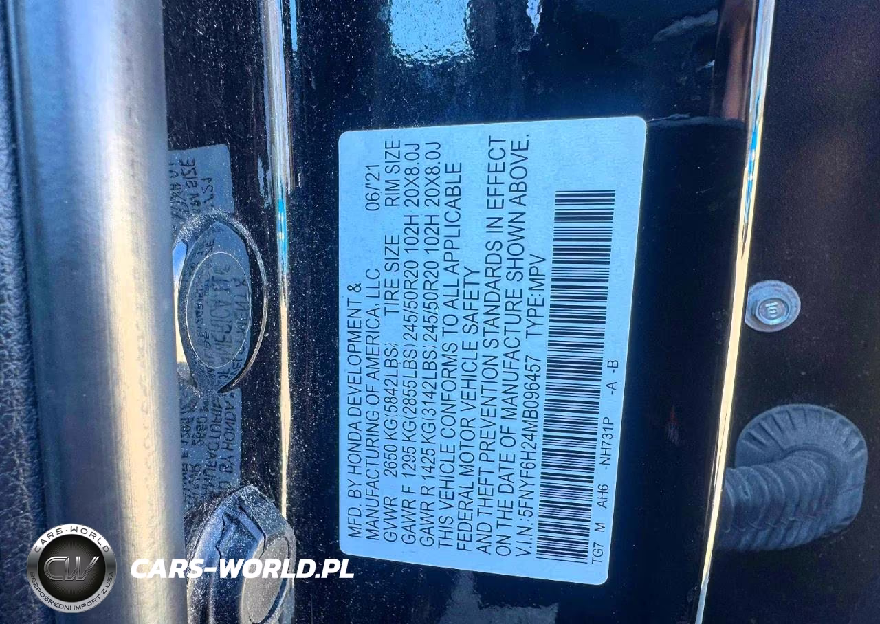 2021 Honda Pilot Se VIN:5FNYF6H24MB096457 - 10