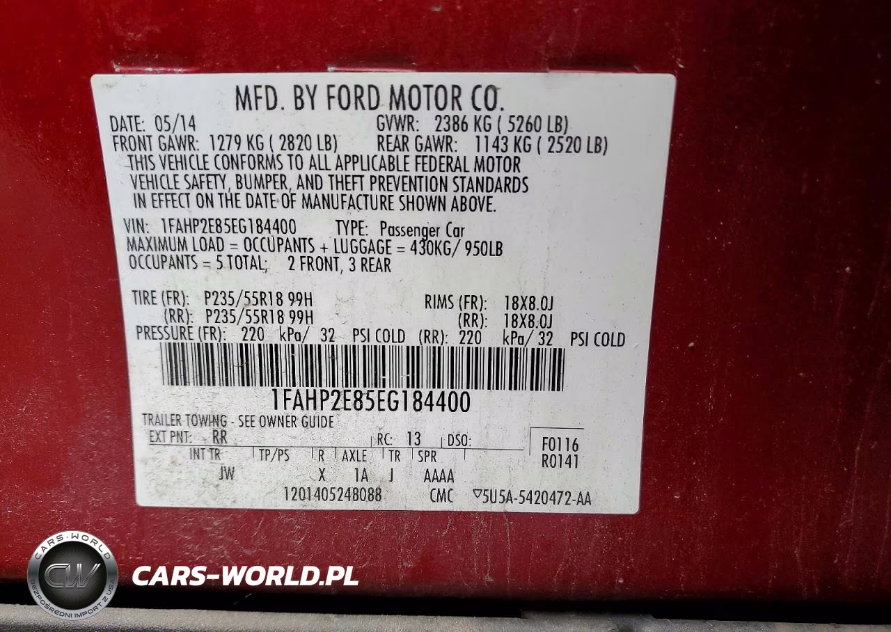 2014 Ford Taurus Sel VIN:1FAHP2E85EG184400 - 12