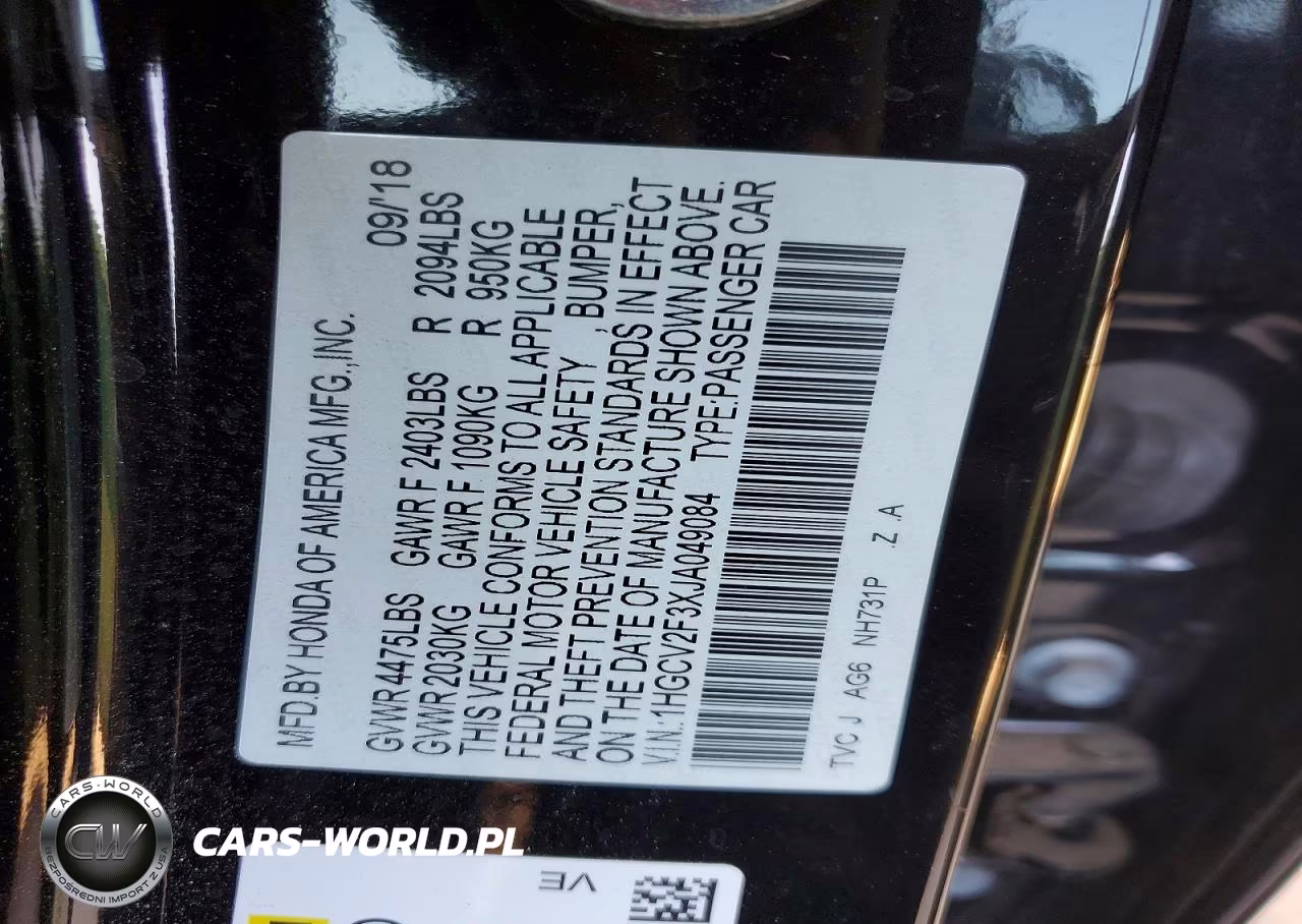 2018 Honda Accord Sport VIN:1HGCV2F3XJA049084 - 12