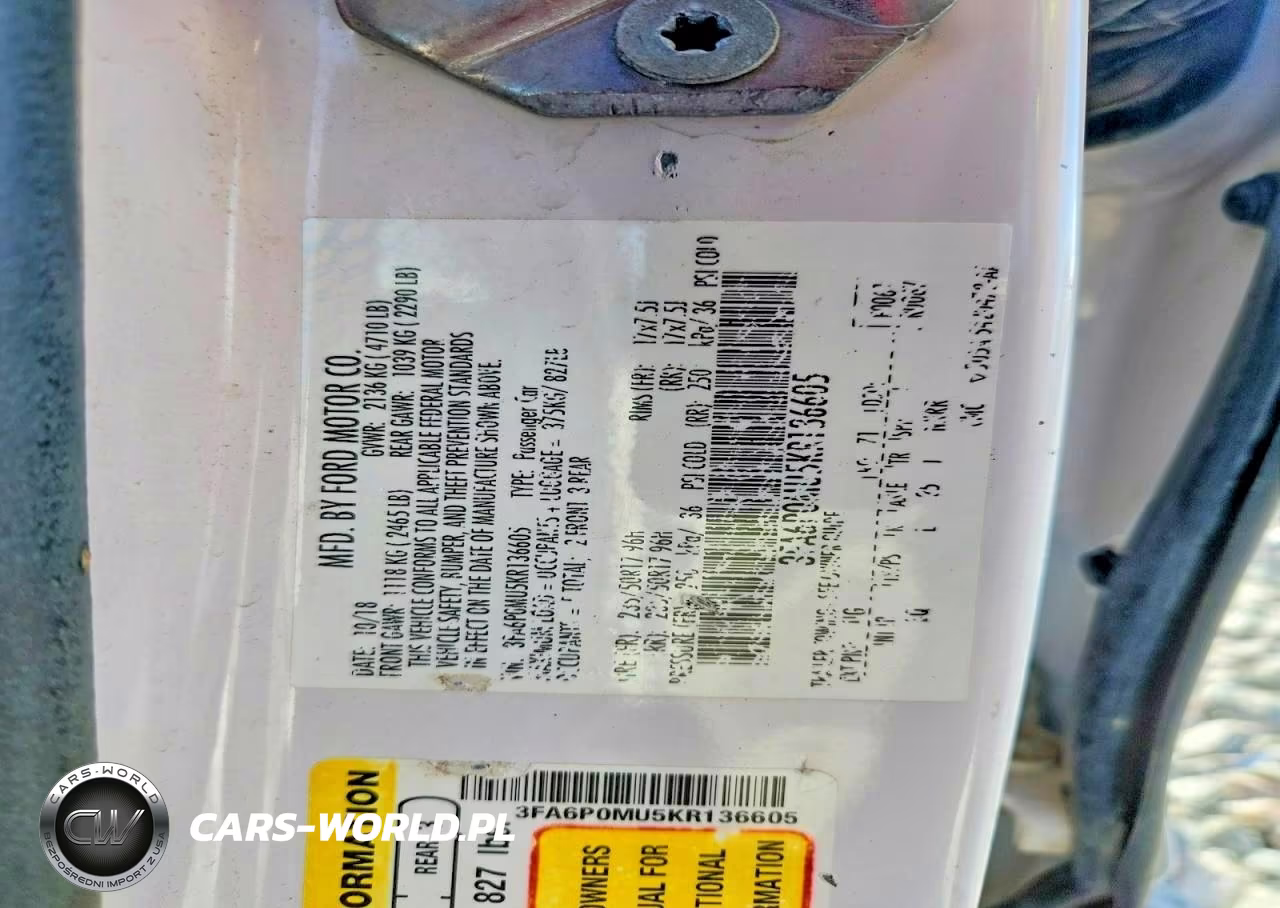 2019 Ford Fusion Sel VIN:3FA6P0MU5KR136605 - 12