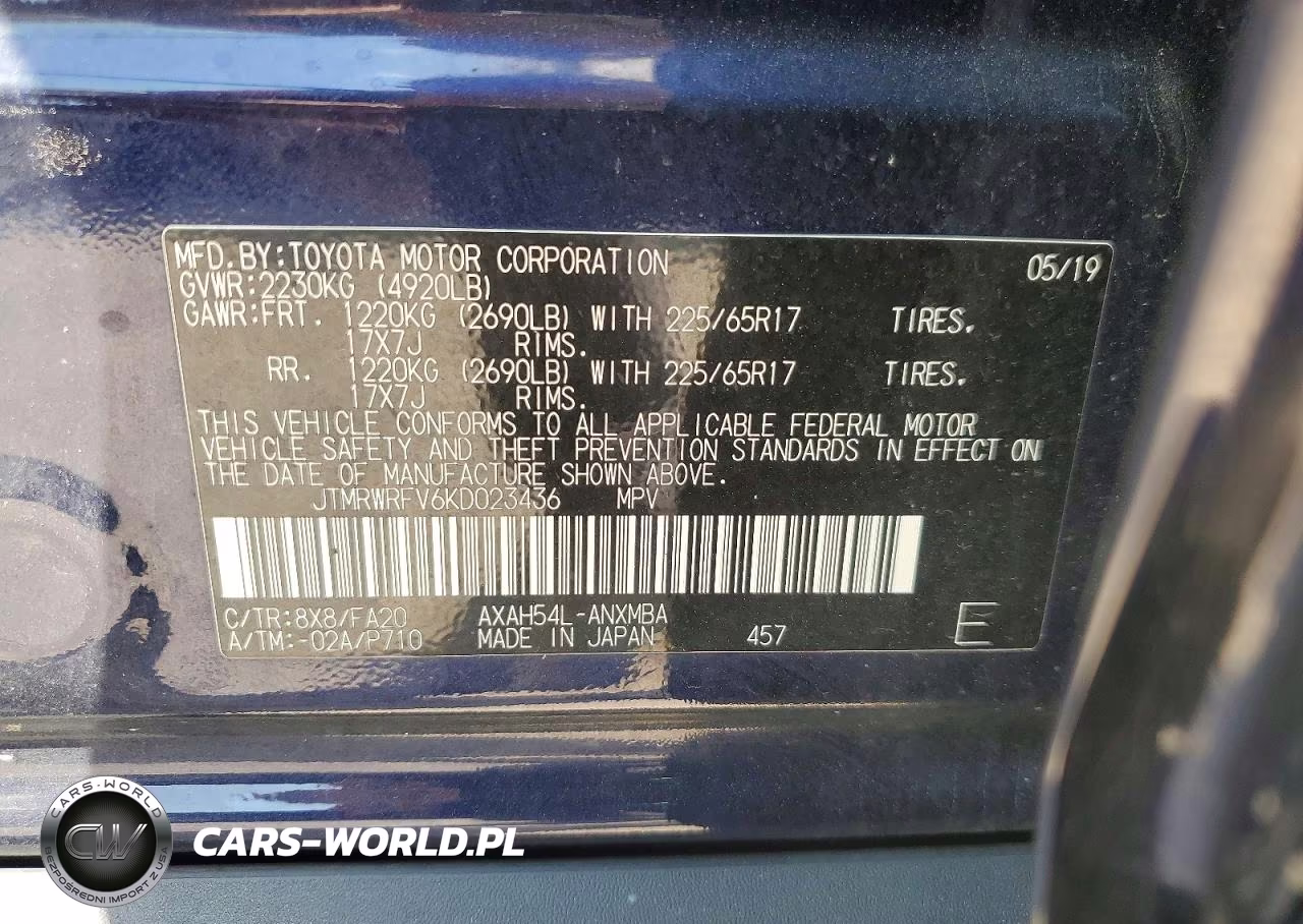 2019 Toyota Rav4 Hybrid Xle VIN:JTMRWRFV6KD023436 - 14