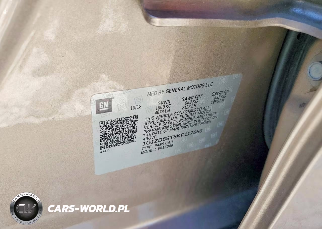 2019 Chevrolet Malibu Lt VIN:1G1ZD5ST6KF117560 - 12