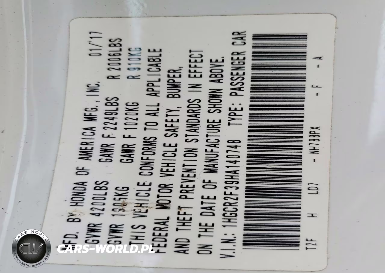 2017 Honda Accord VIN:1HGCR2F39HA140748 - 14