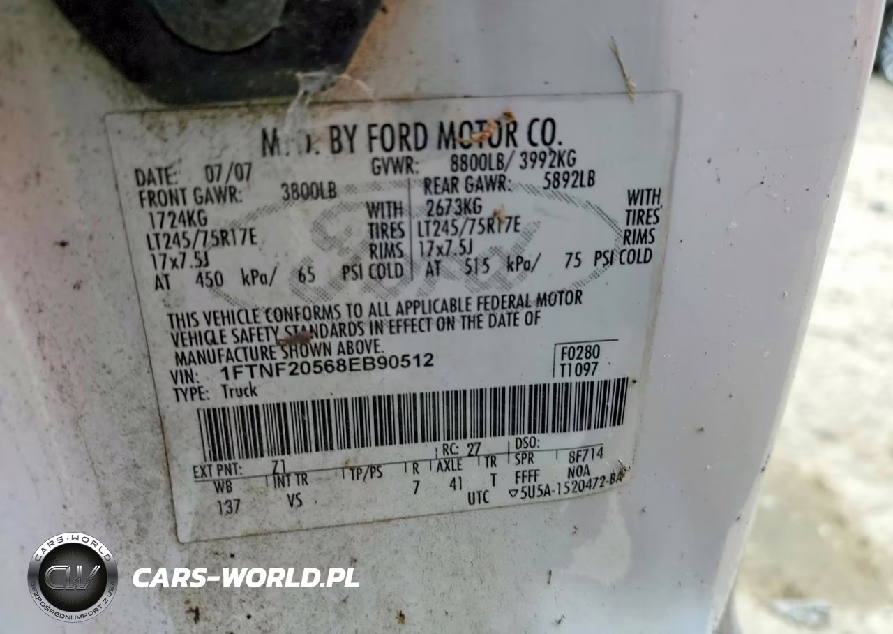 2008 Ford F250 Super Duty VIN:1FTNF20568EB90512 - 12