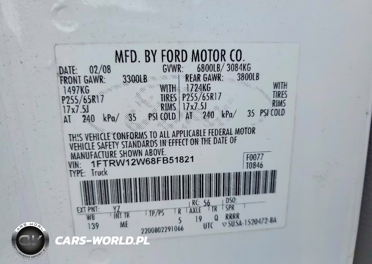 2008 Ford F150 Supercrew VIN:1FTRW12W68FB51821 - 13