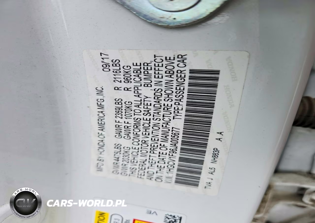 2018 Honda Accord Touring VIN:1HGCV1F96JA005677 - 12