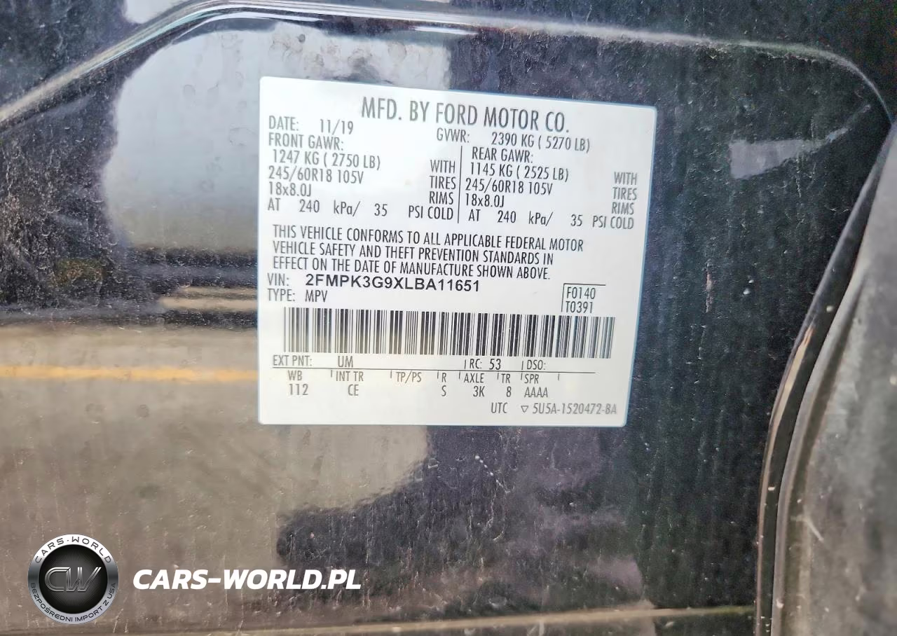 2020 Ford Edge Se VIN:2FMPK3G9XLBA11651 - 12