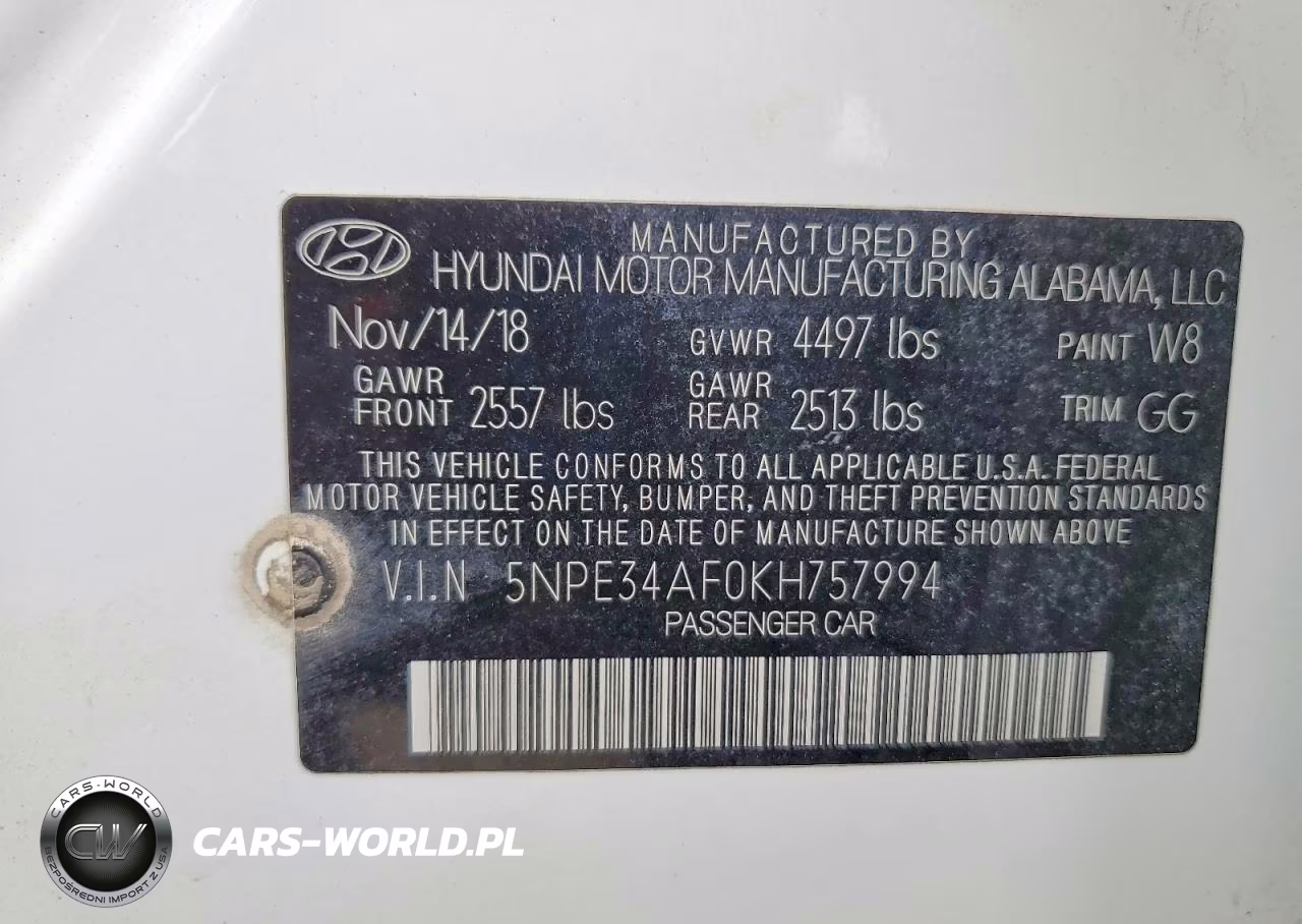 2019 Hyundai Sonata Sel VIN:5NPE34AF0KH757994 - 12