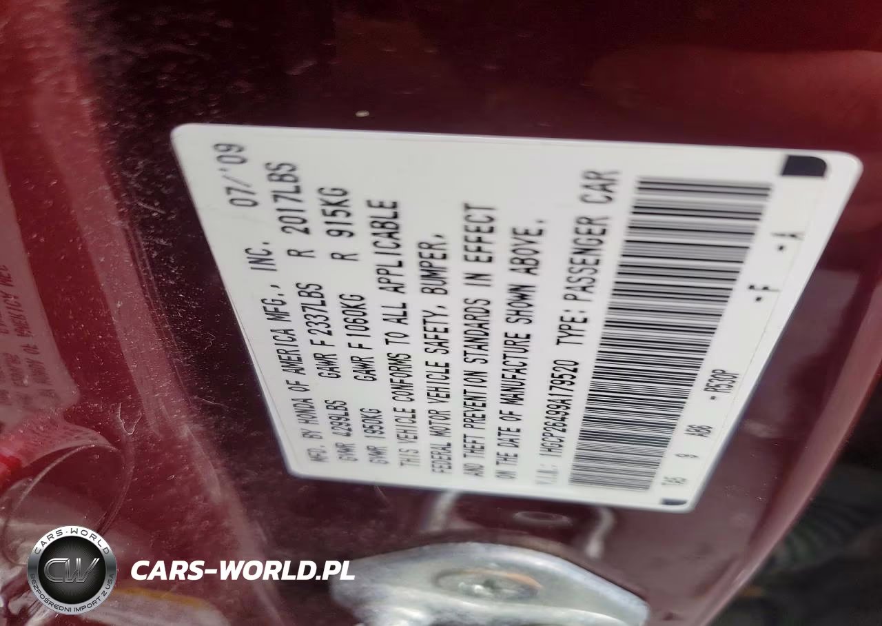 2009 Honda Accord Lxp VIN:1HGCP26499A179520 - 12